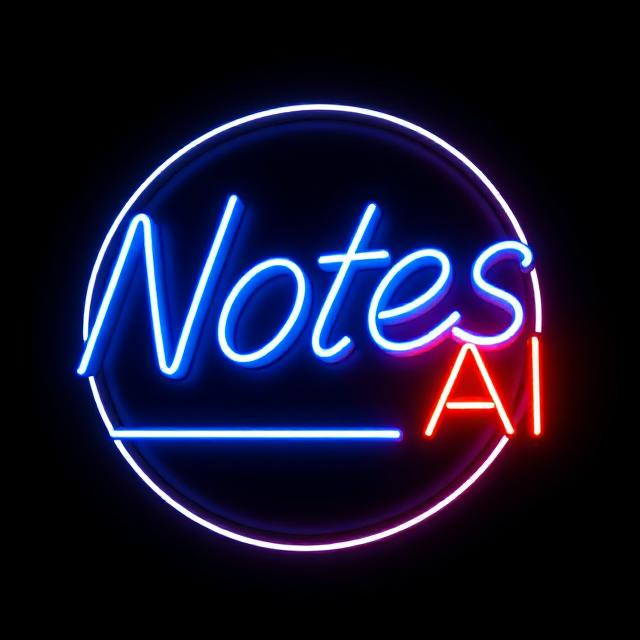 Notes AI app interface showing conversation with AI characters